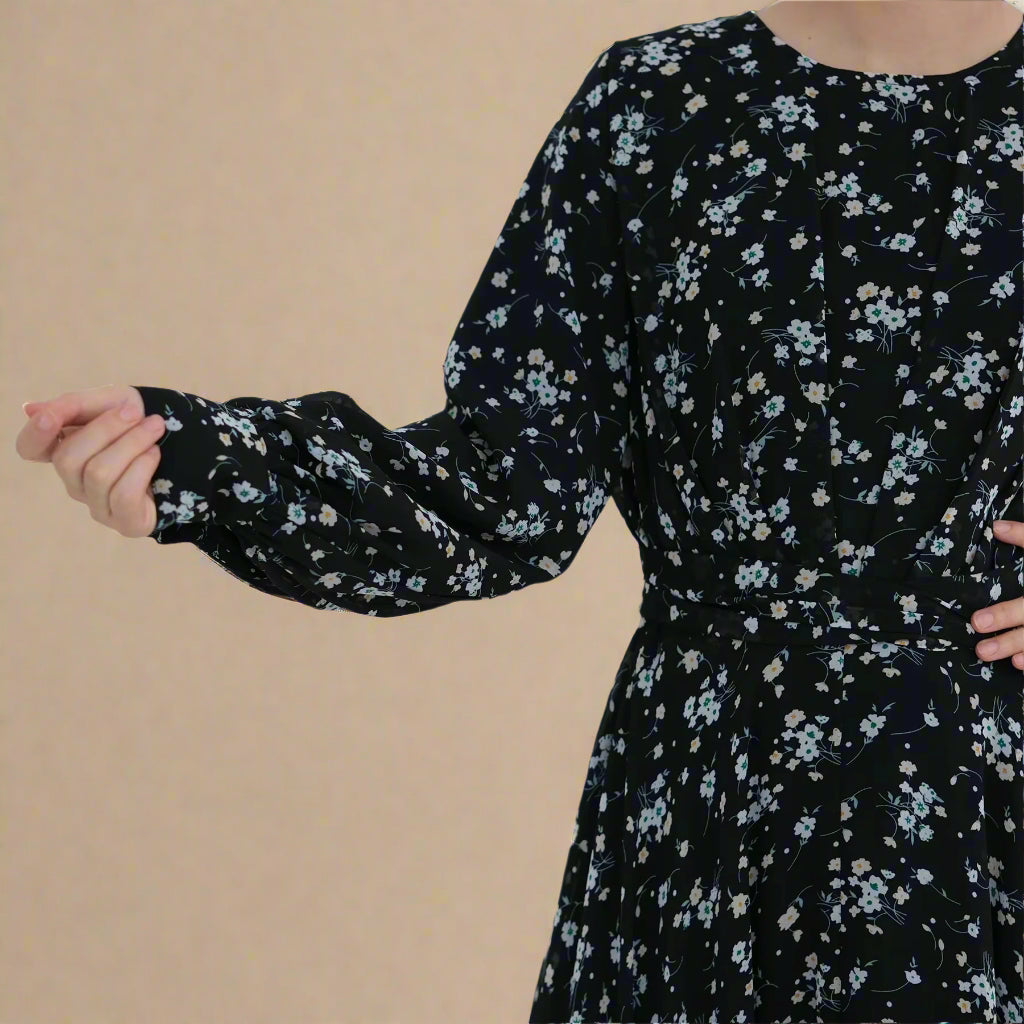 Sahar floral printed maxi dress - Try Modest Limited