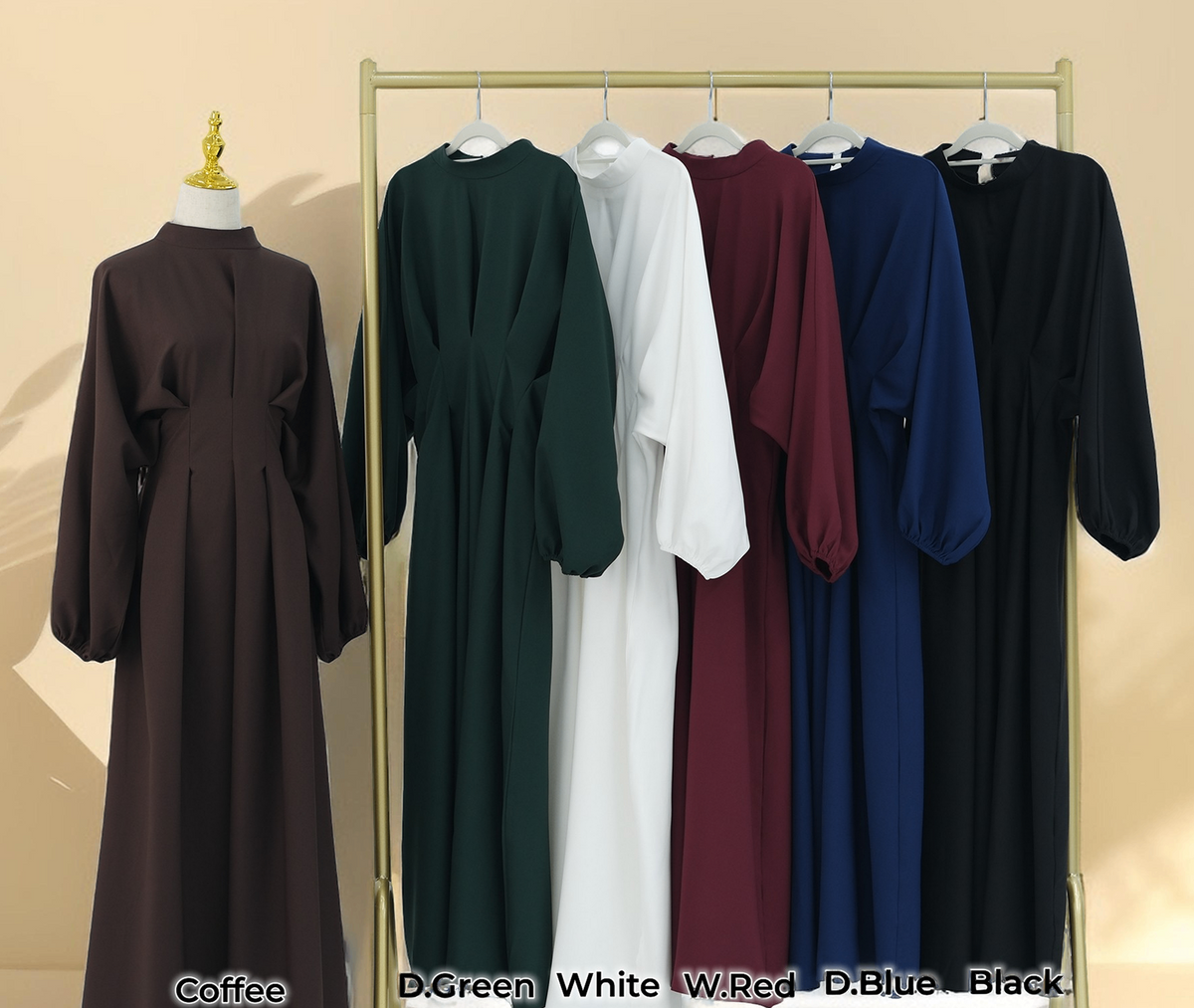 Sahl Simple Long Sleeve Zip Dress - Try Modest Limited