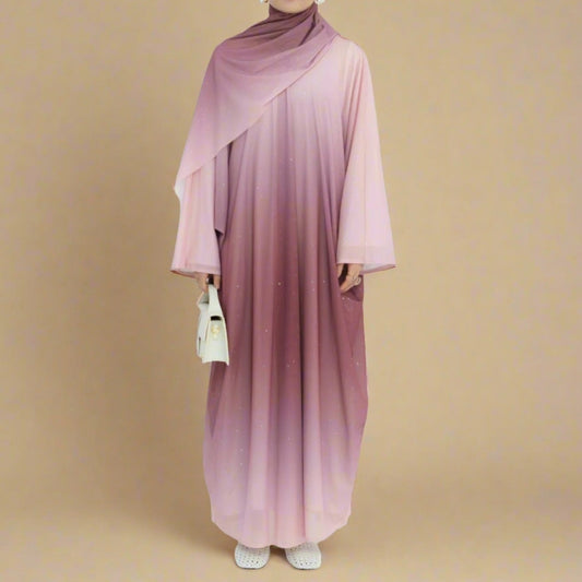 Samaa - Sparkle Ombre Abaya with matching hijab