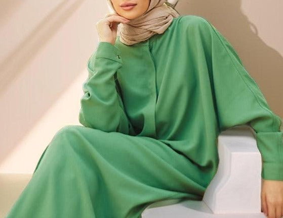 Samira ethnic bat sleeve abaya - Try Modest Limited