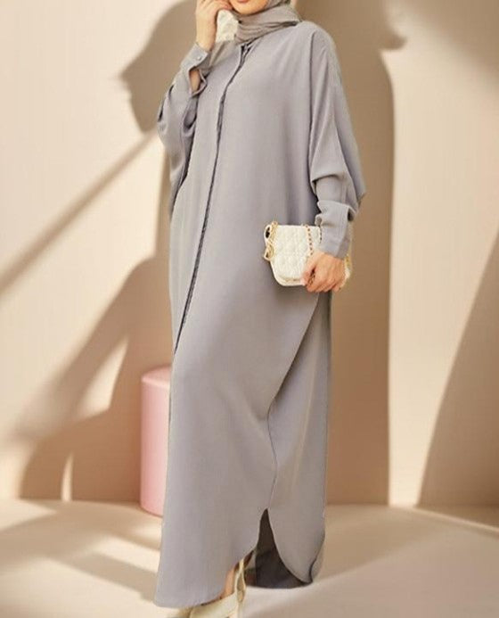 Samira ethnic bat sleeve abaya - Try Modest Limited