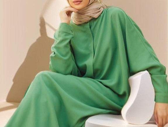 Samira ethnic bat sleeve abaya - Try Modest Limited 