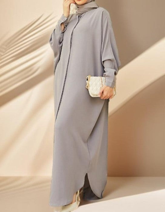 Samira ethnic bat sleeve abaya - Try Modest Limited 