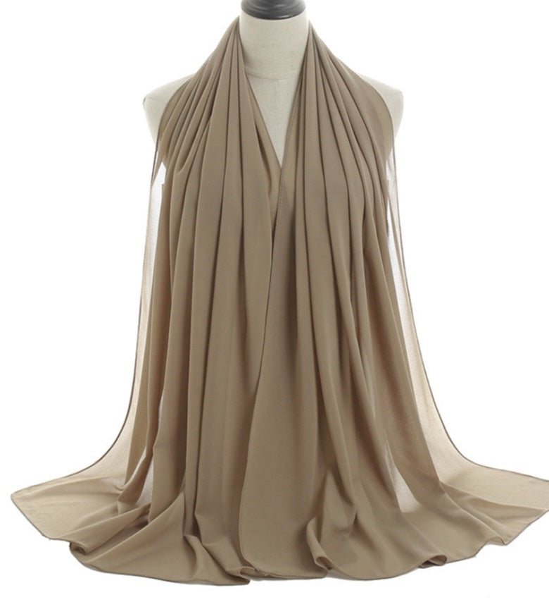 Chiffon monochromatic scarf