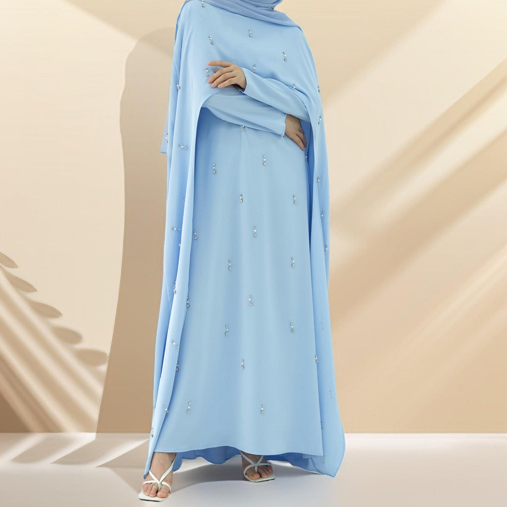 Seraphina Embroidered Cape Maxi Dress - Try Modest Limited