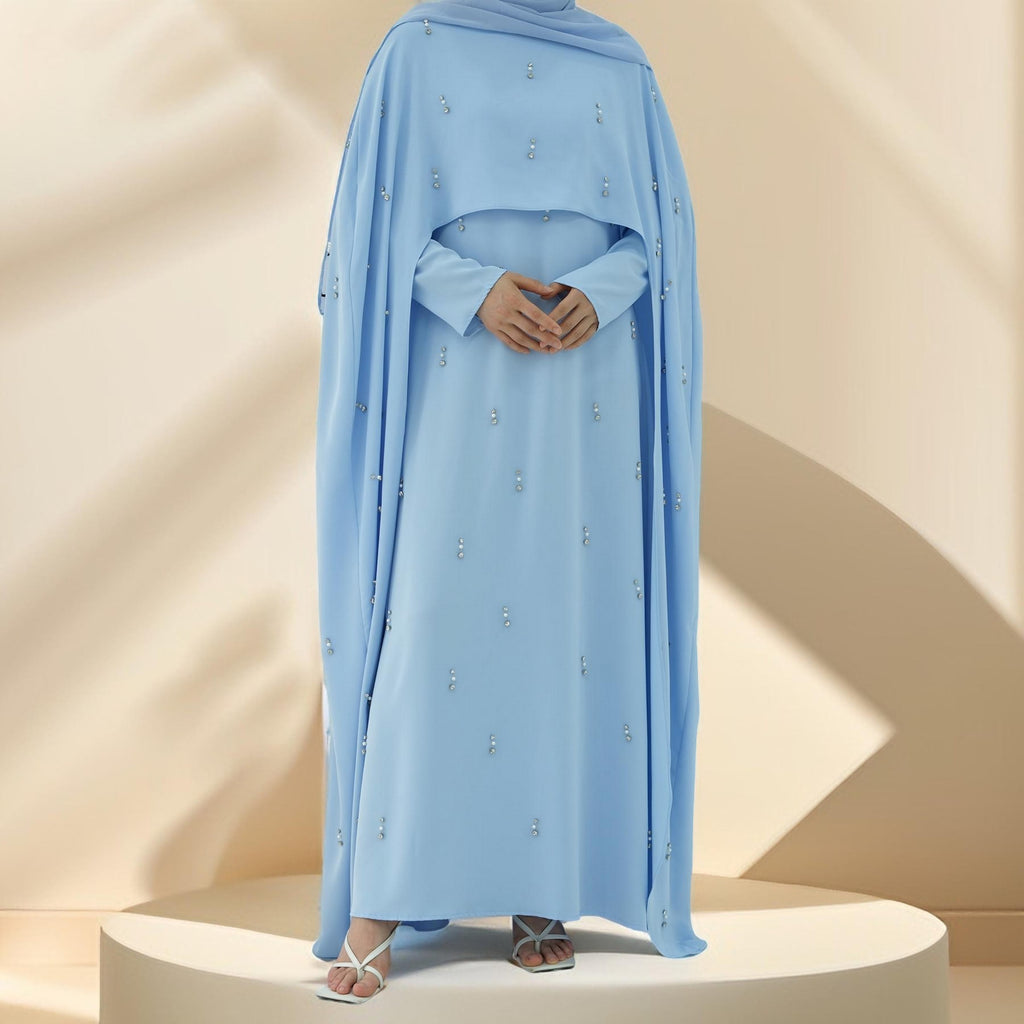 Seraphina Embroidered Cape Maxi Dress - Try Modest Limited