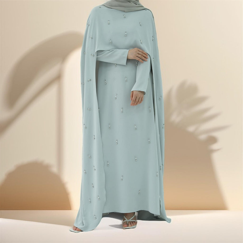 Seraphina Embroidered Cape Maxi Dress - Try Modest Limited