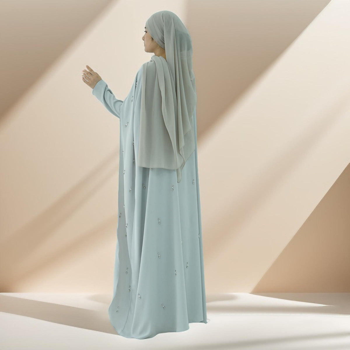 Seraphina Embroidered Cape Maxi Dress - Try Modest Limited