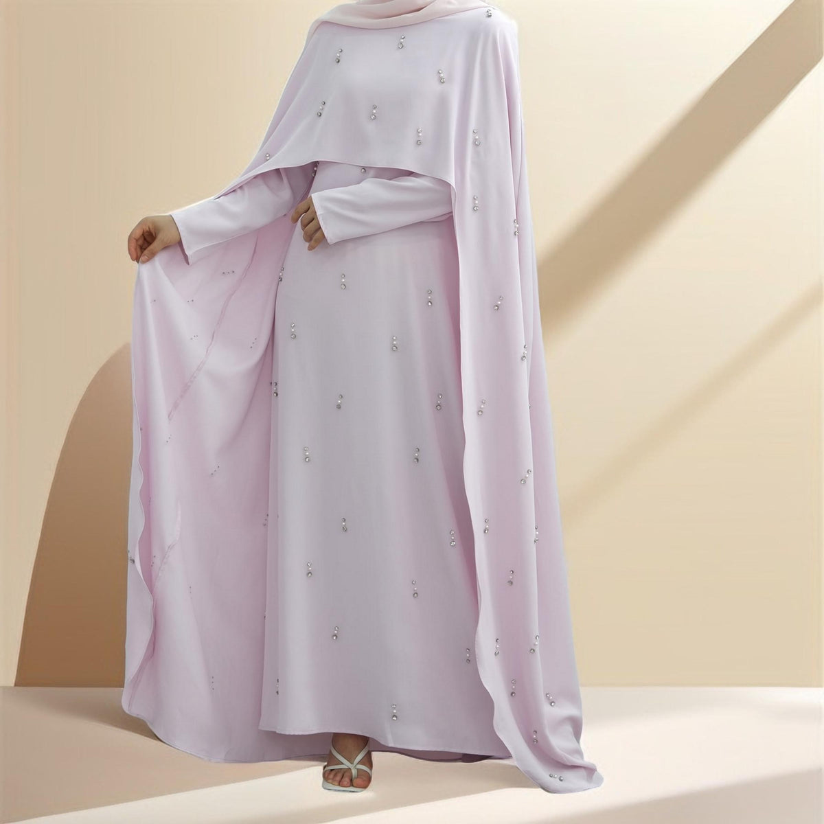 Seraphina Embroidered Cape Maxi Dress - Try Modest Limited