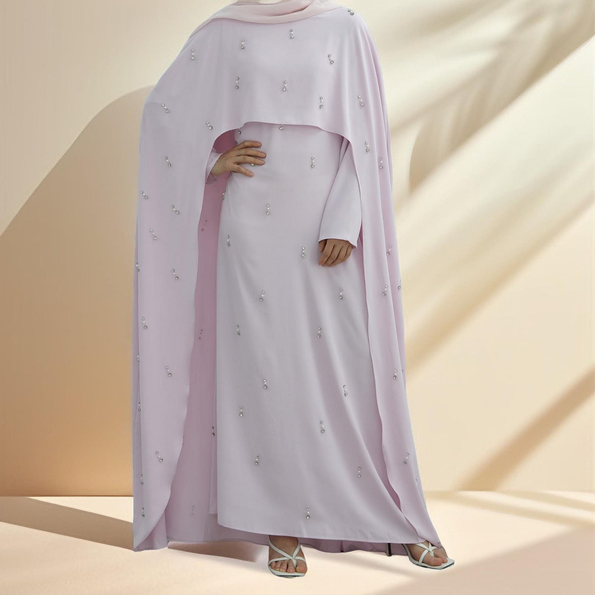 Seraphina Embroidered Cape Maxi Dress - Try Modest Limited