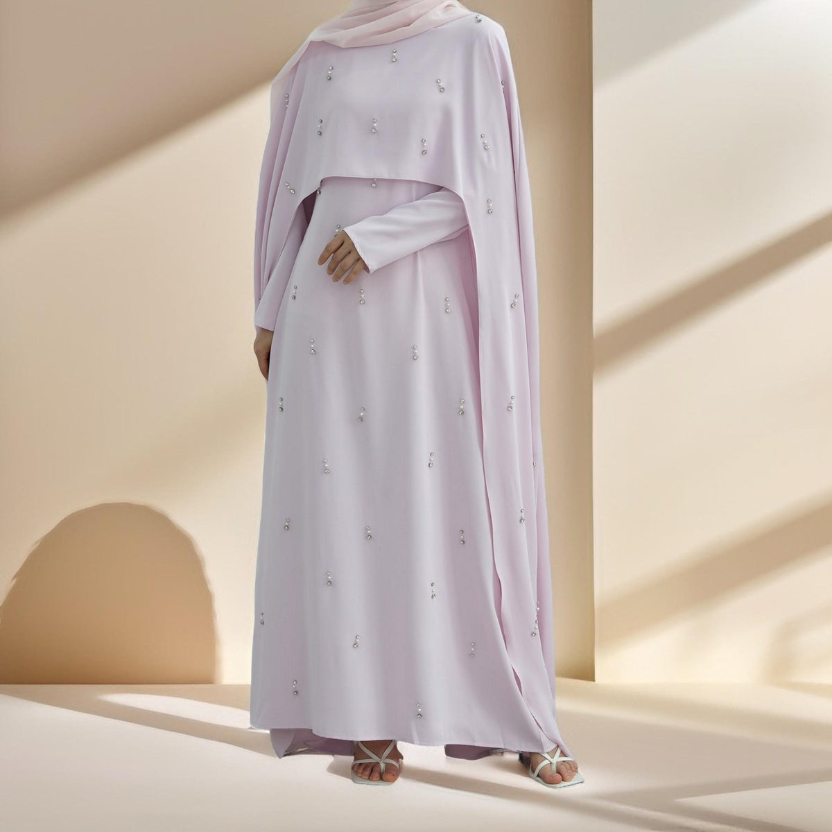 Seraphina Embroidered Cape Maxi Dress - Try Modest Limited