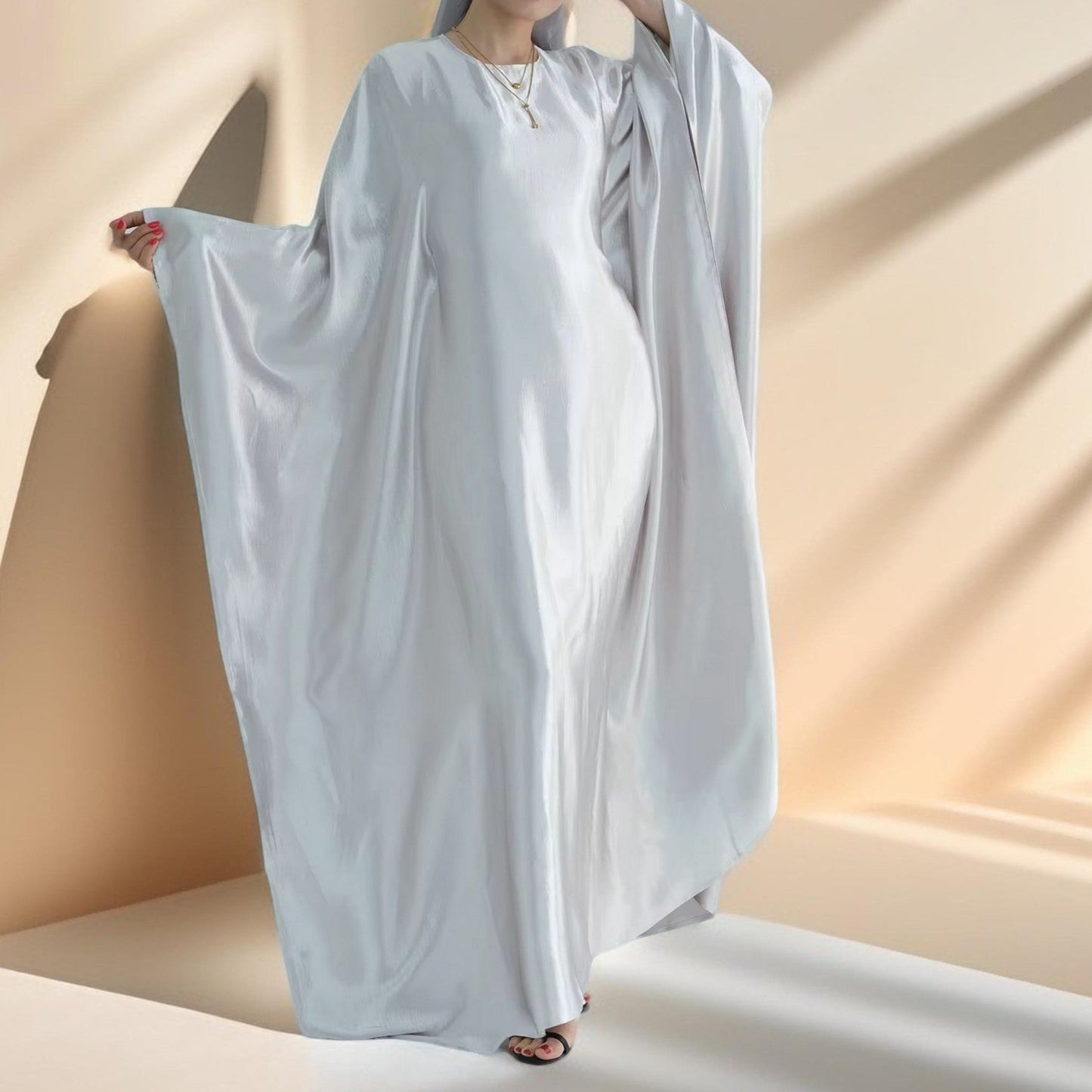 Shams Shimmering Satin Kaftan - Try Modest Limited 