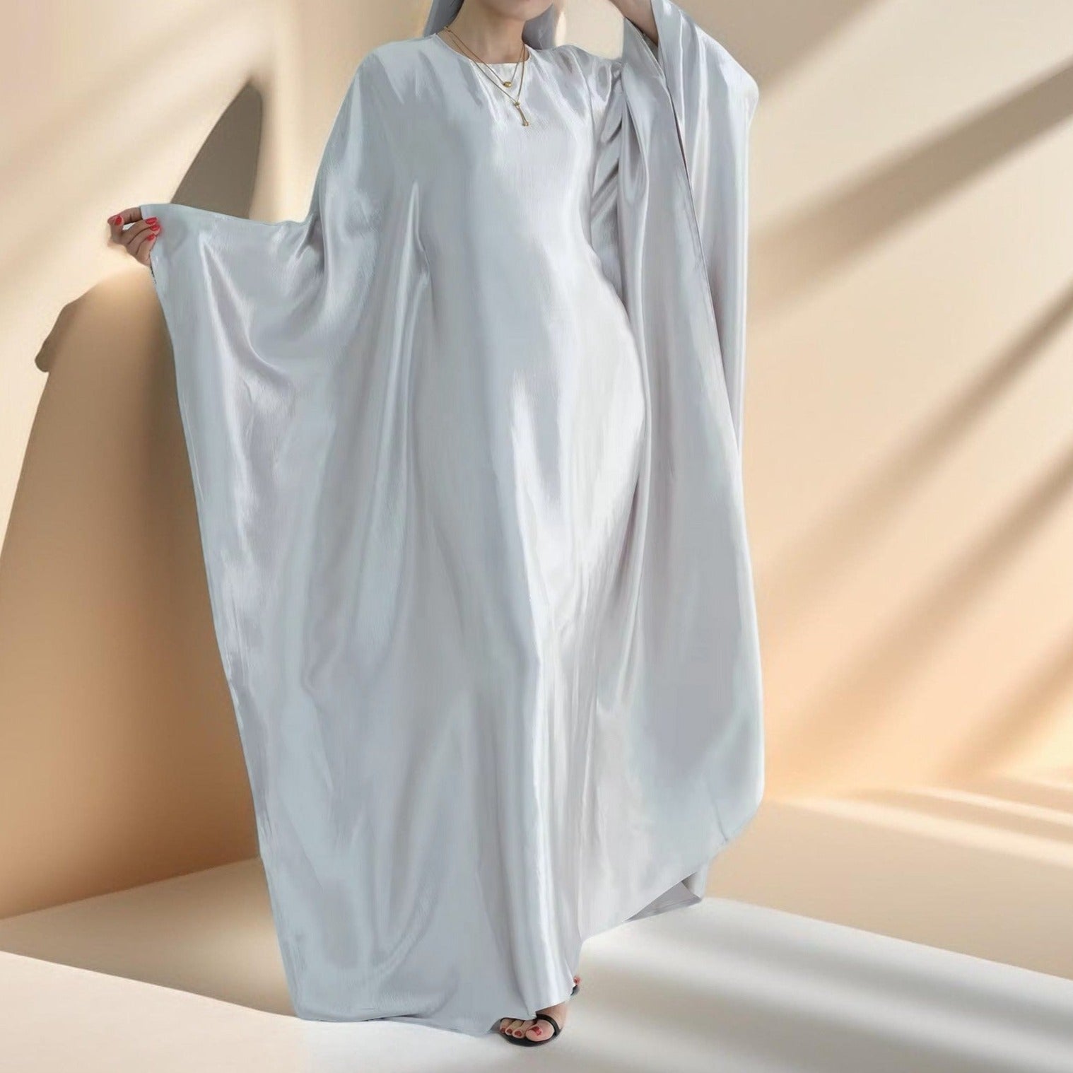 Shams Shimmering Satin Kaftan - Try Modest Limited