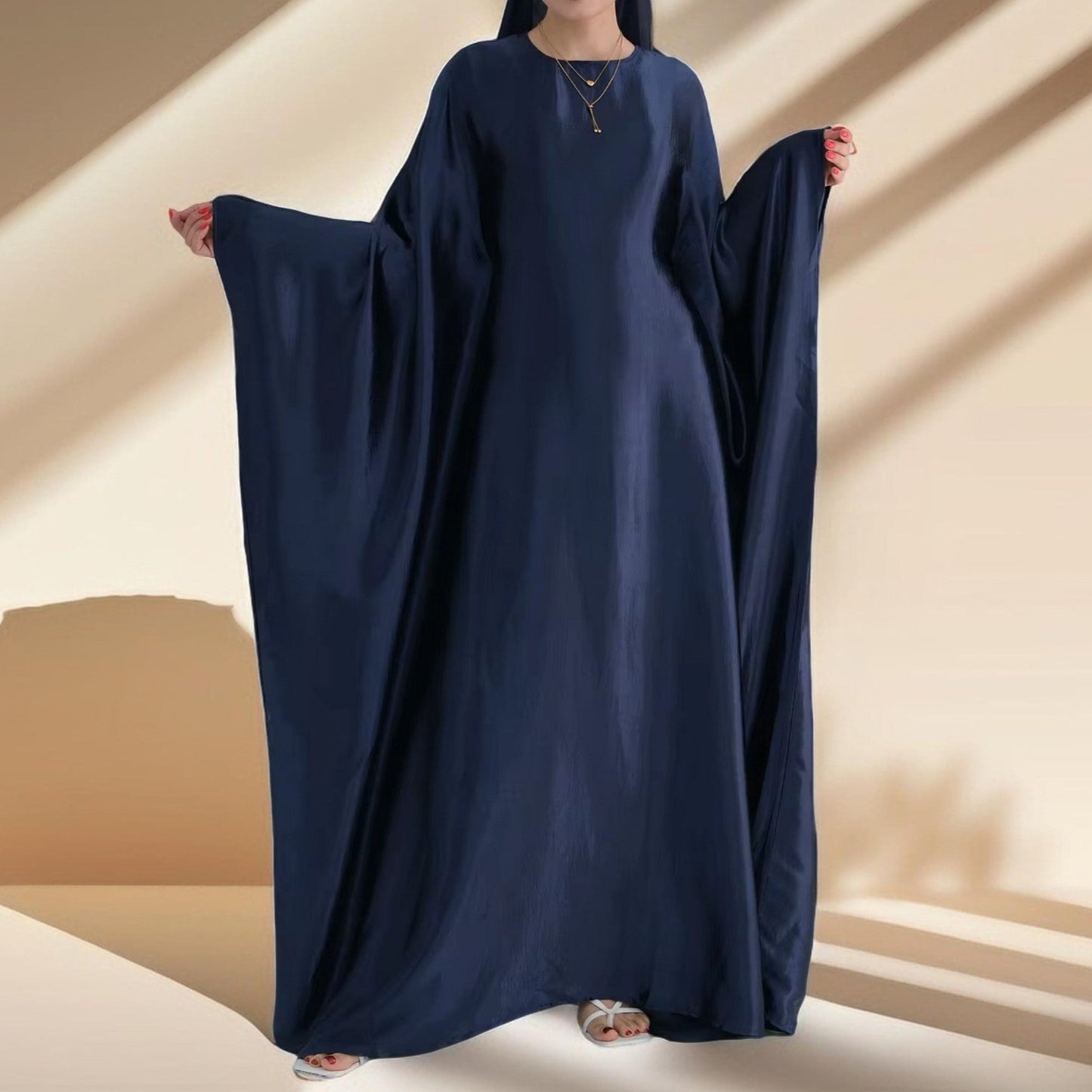 Shams Shimmering Satin Kaftan - Try Modest Limited 