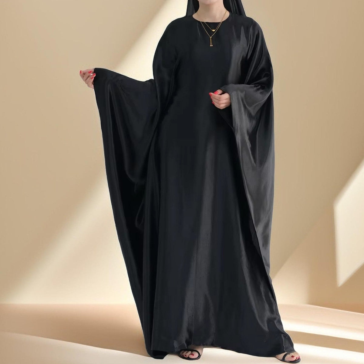 Shams Shimmering Satin Kaftan - Try Modest Limited