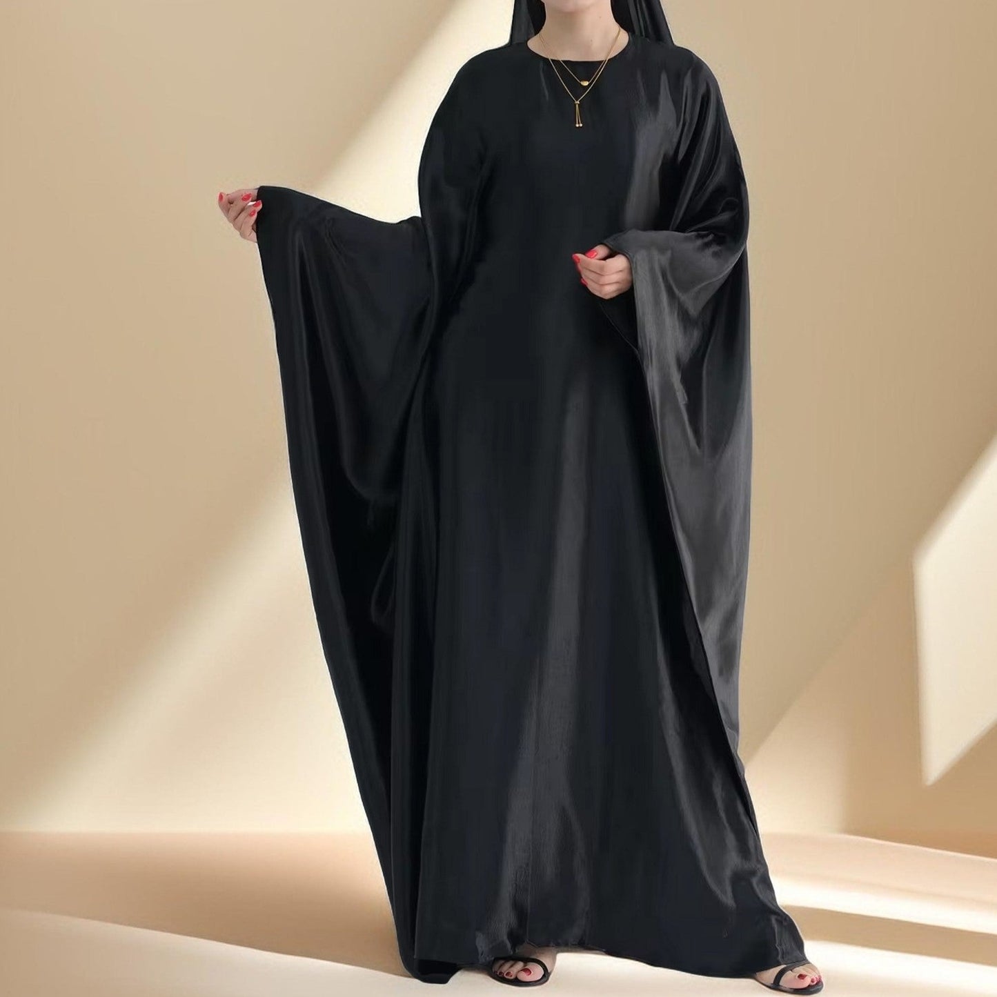 Shams Shimmering Satin Kaftan - Try Modest Limited 