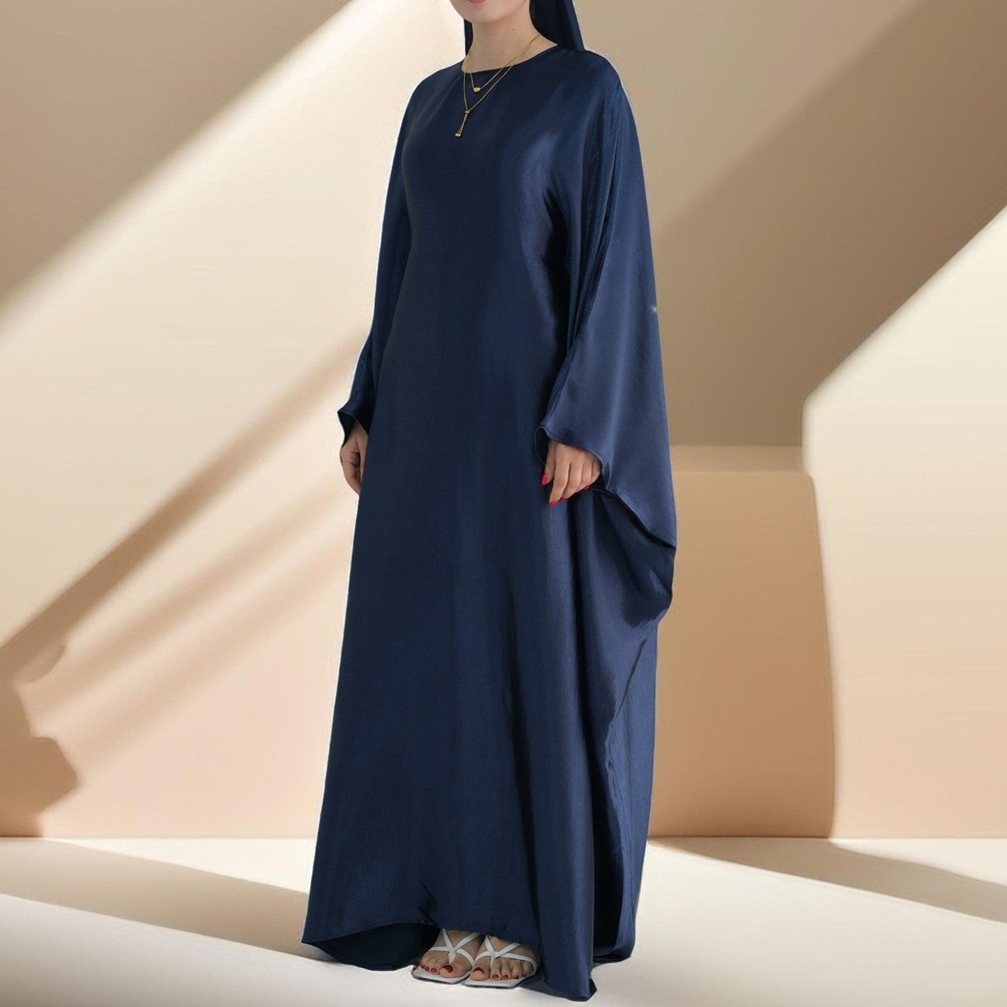 Shams Shimmering Satin Kaftan - Try Modest Limited 