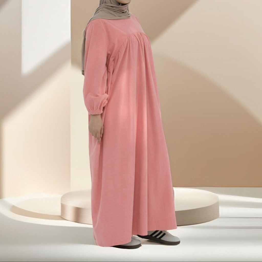 Shifah Corduroy Abaya with Balloon Sleeves - Try Modest Limited