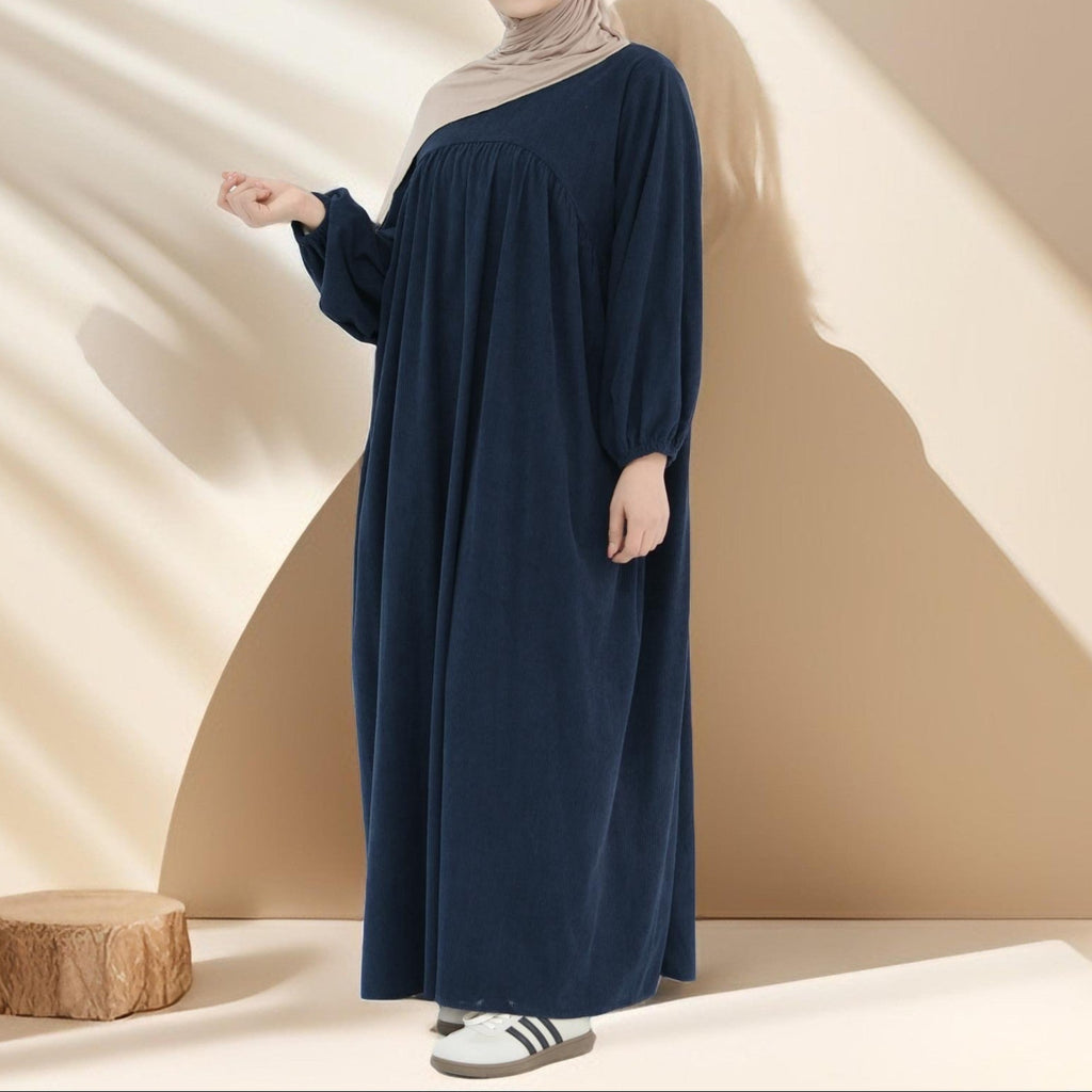 Shifah Corduroy Abaya with Balloon Sleeves - Try Modest Limited