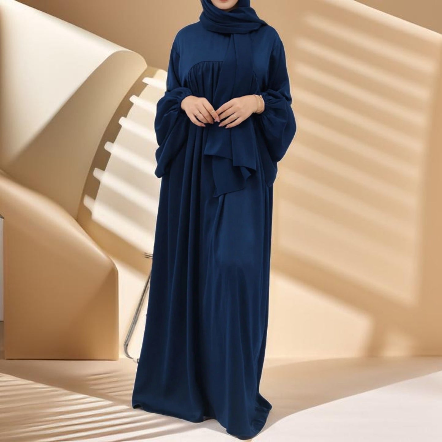 Shimmery Abaya Dress with Loose Fit - Try Modest Limited 