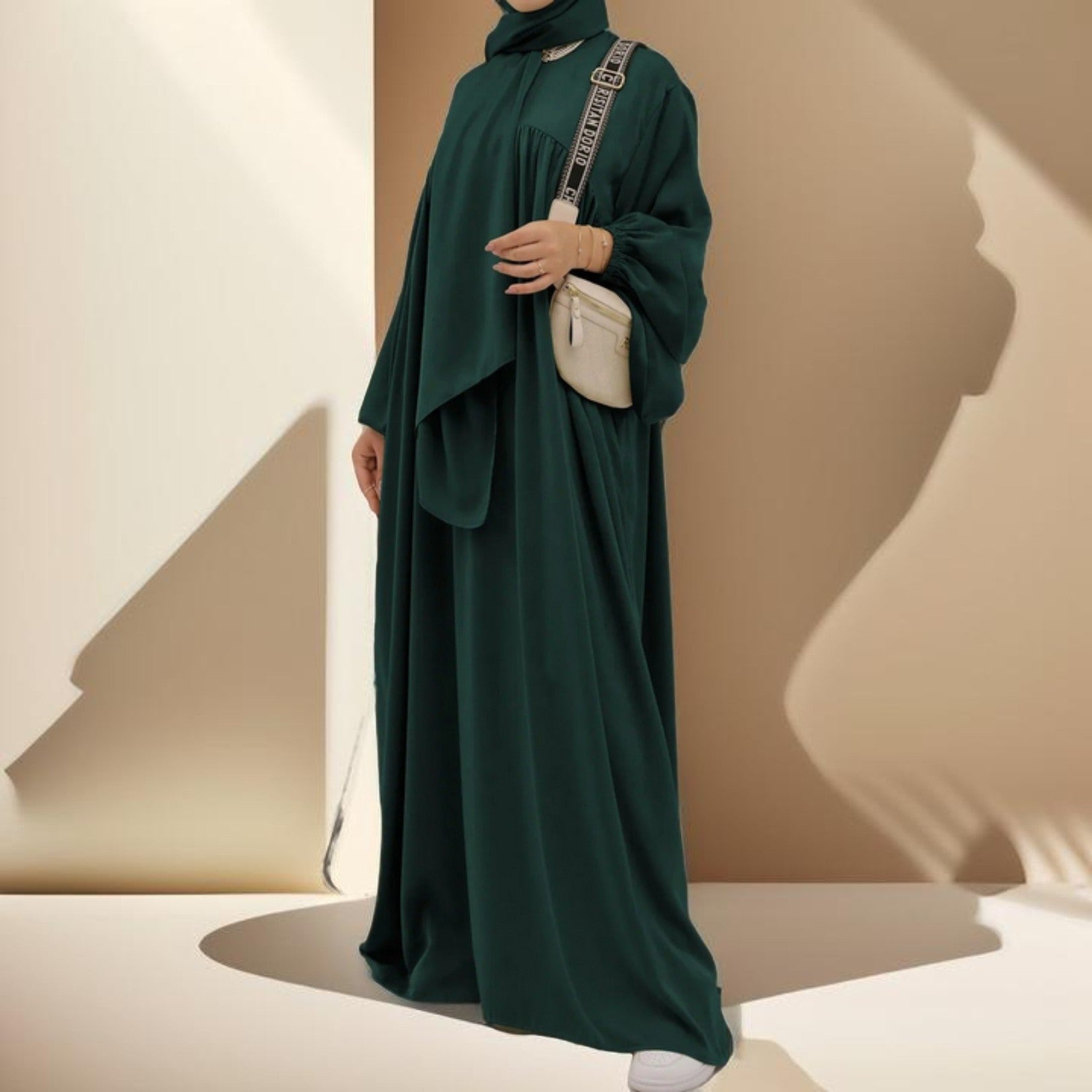 Shimmery Abaya Dress with Loose Fit - Try Modest Limited 