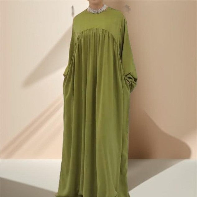 Shimmery Abaya Dress with Loose Fit - Try Modest Limited