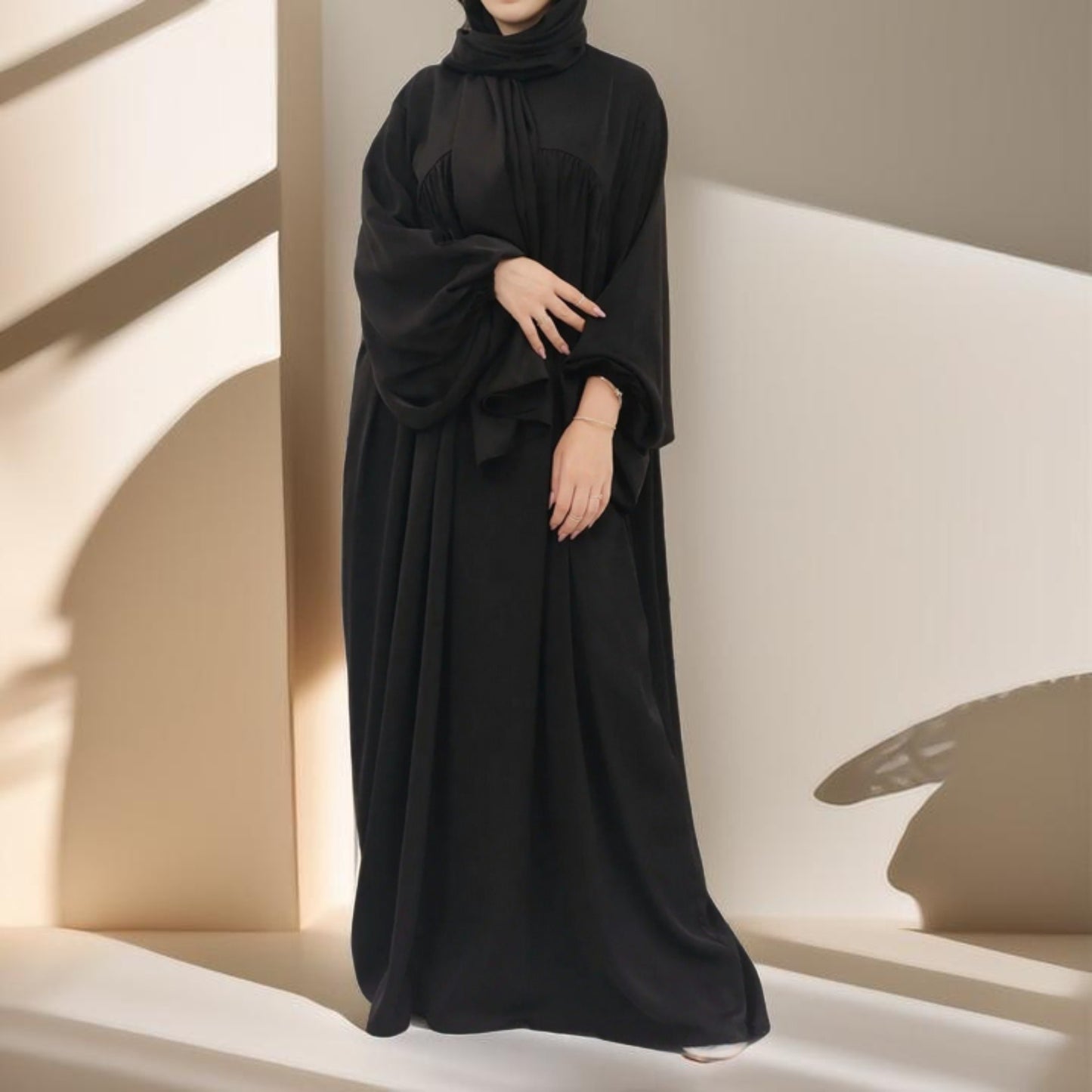 Shimmery Abaya Dress with Loose Fit - Try Modest Limited 