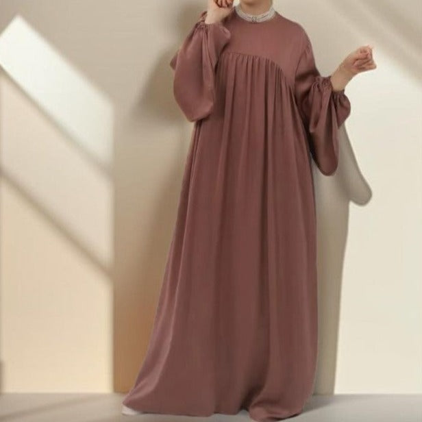 Shimmery Abaya Dress with Loose Fit - Try Modest Limited 