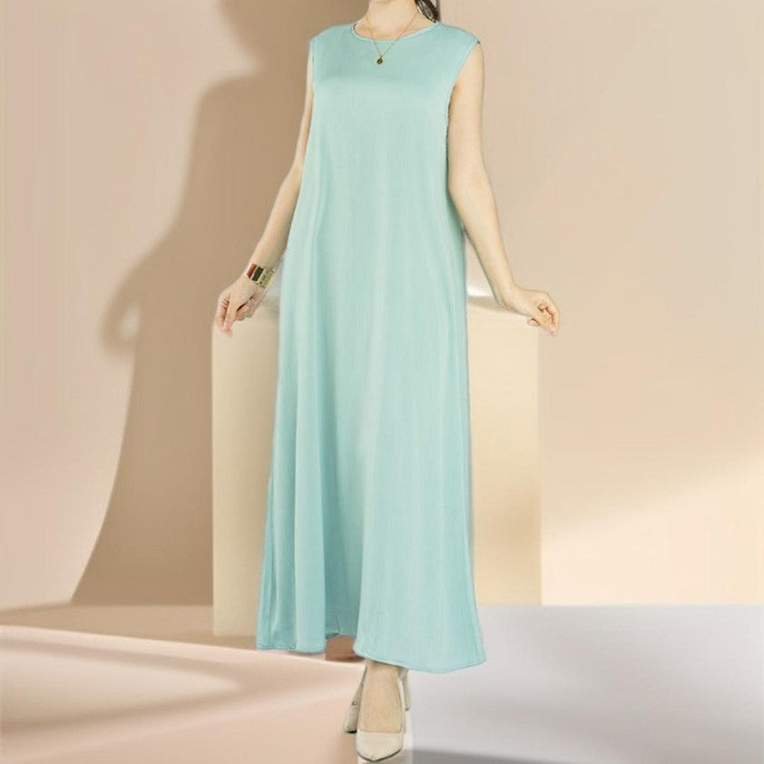 Simple solid color satin abaya - Try Modest Limited