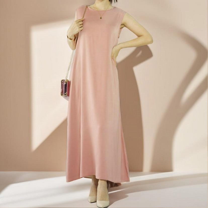 Simple solid color satin abaya - Try Modest Limited