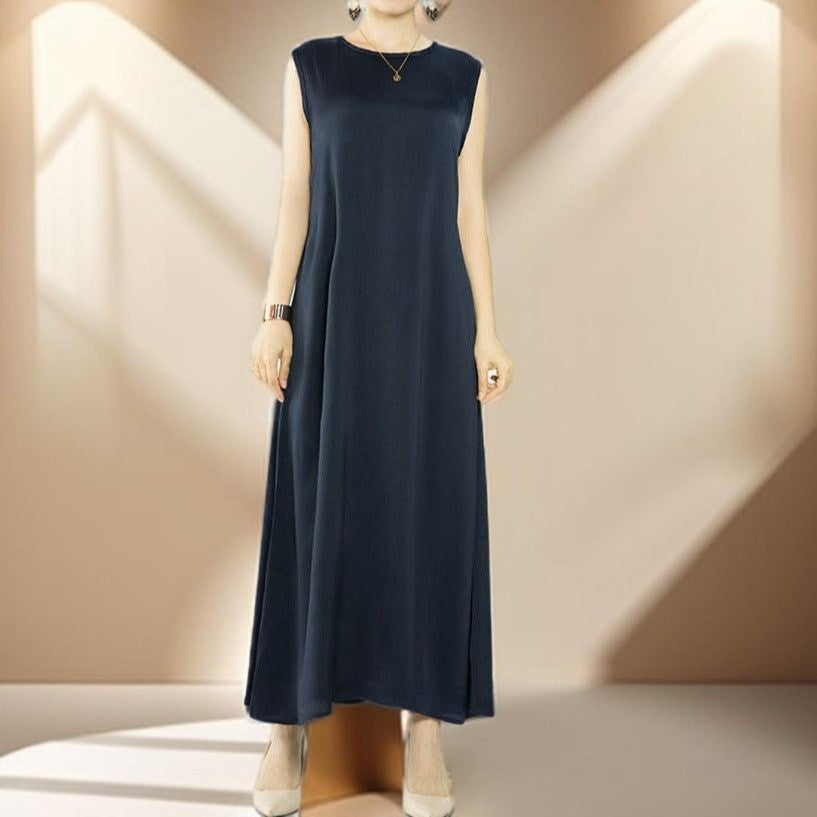 Simple solid color satin abaya - Try Modest Limited