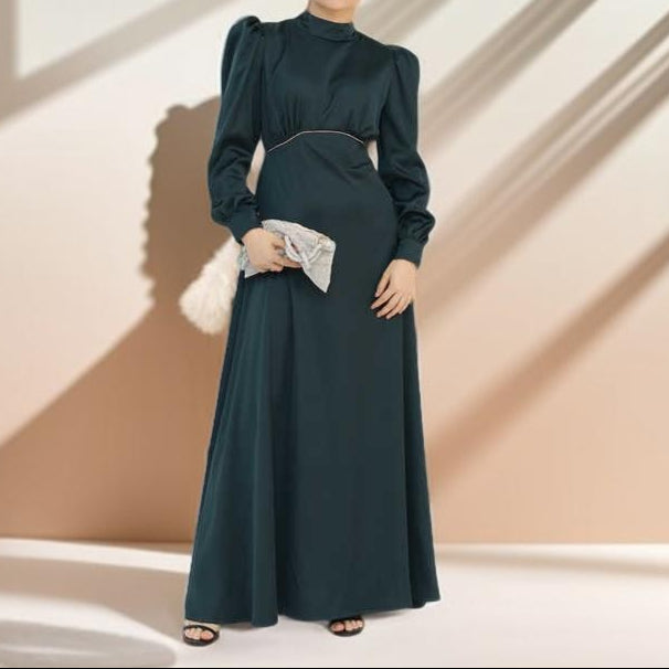 Sofia Turtleneck Diamond Waist Evening Dress - Try Modest Limited