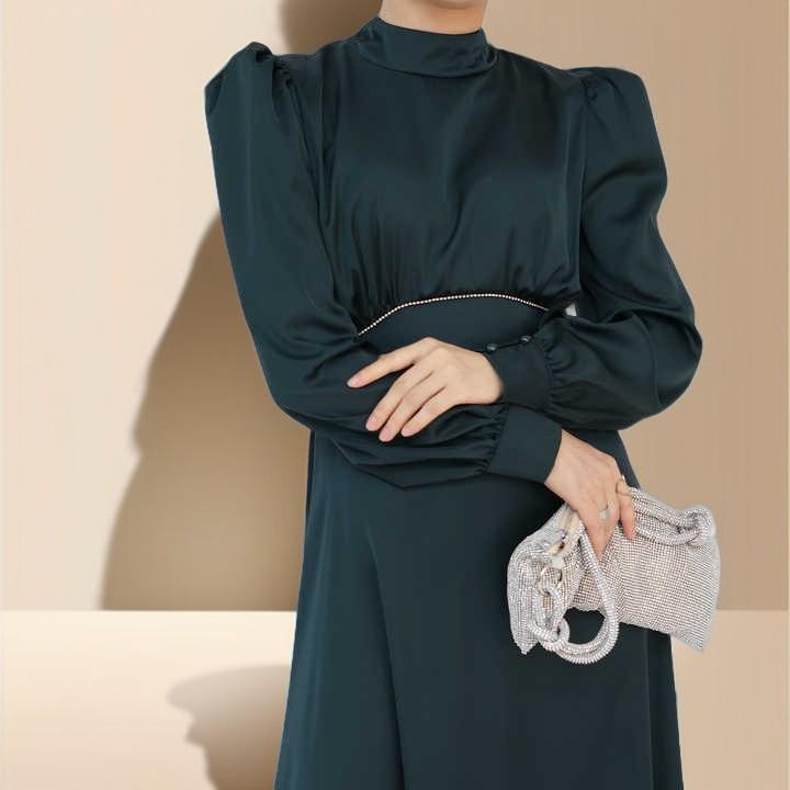 Sofia Turtleneck Diamond Waist Evening Dress - Try Modest Limited