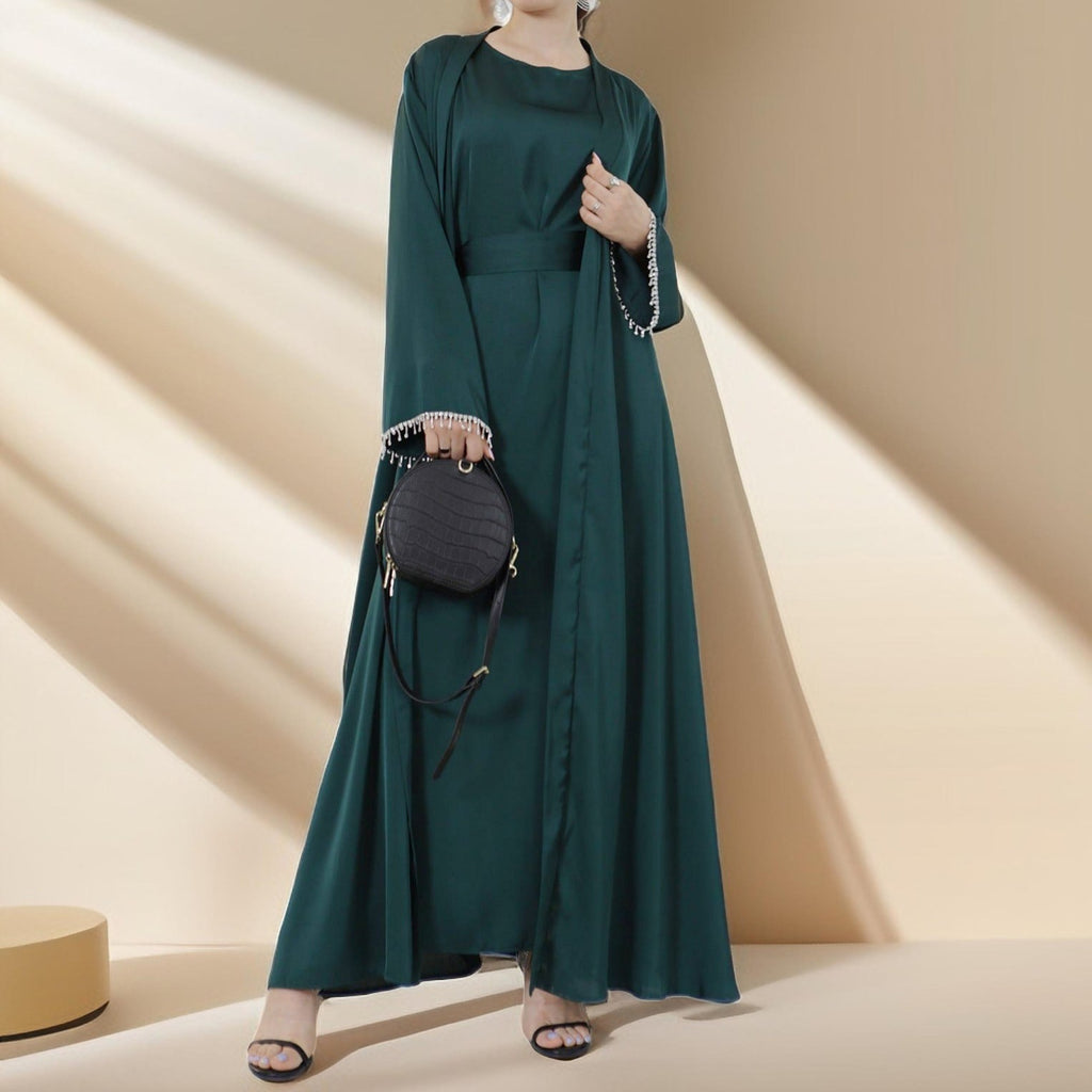 Solid Color Beaded Evening Wear Robe - Try Modest Limited