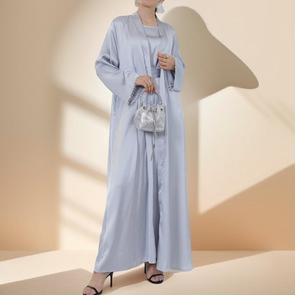 Solid Color Beaded Evening Wear Robe - Try Modest Limited