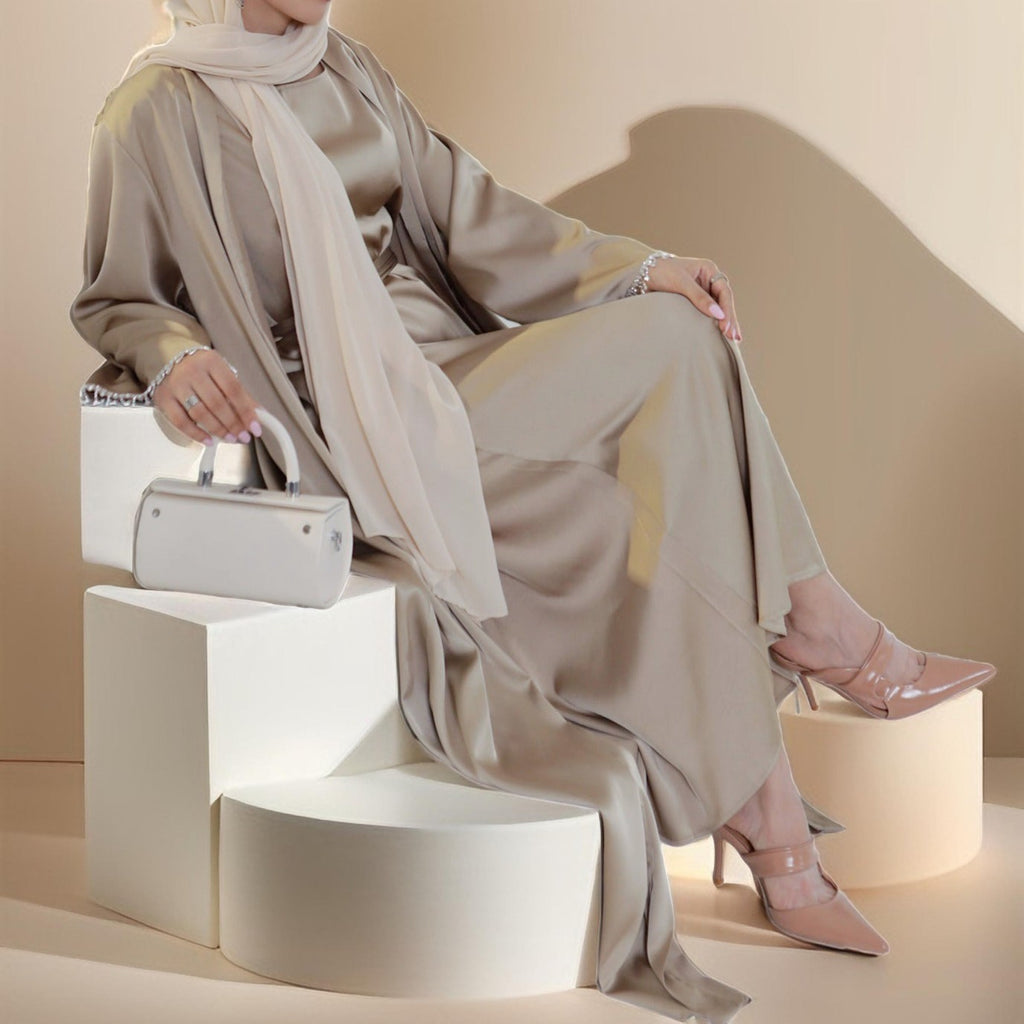 Solid Color Beaded Evening Wear Robe - Try Modest Limited