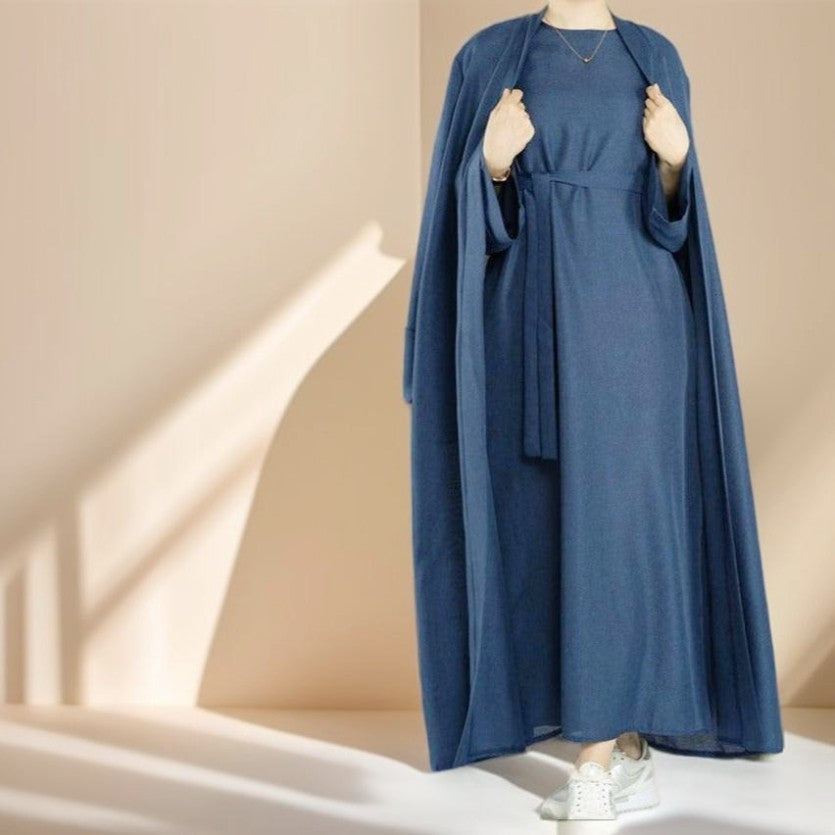 Solid Color Bisht abaya - Try Modest Limited
