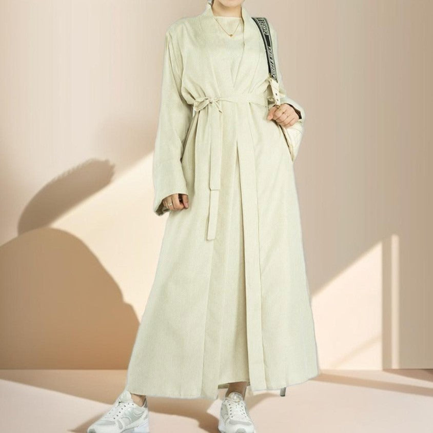 Solid Color Bisht abaya - Try Modest Limited