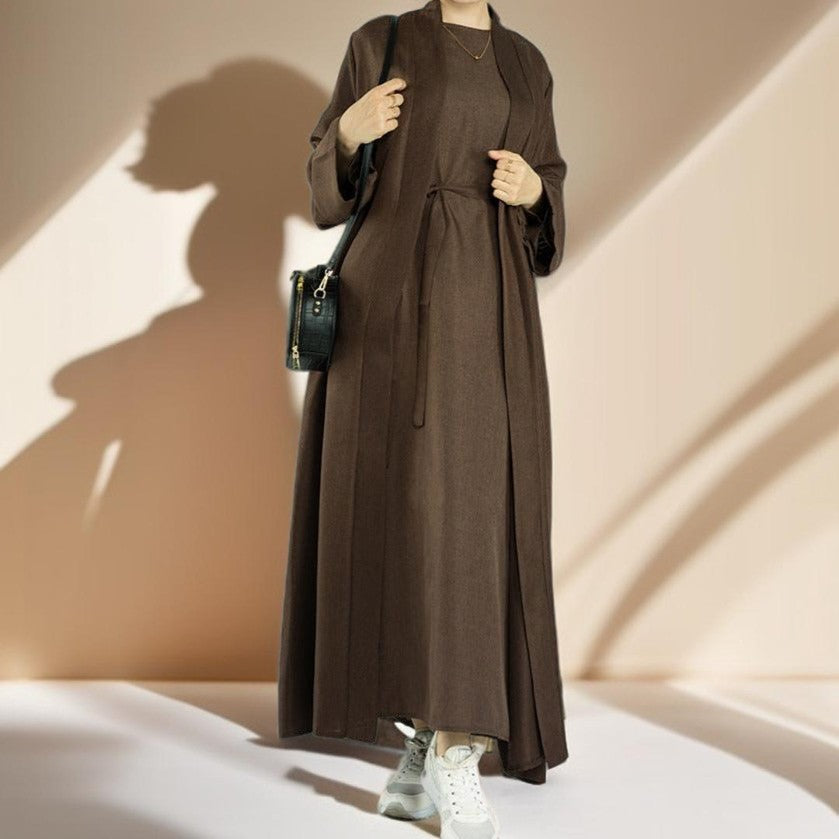 Solid Color Bisht abaya - Try Modest Limited