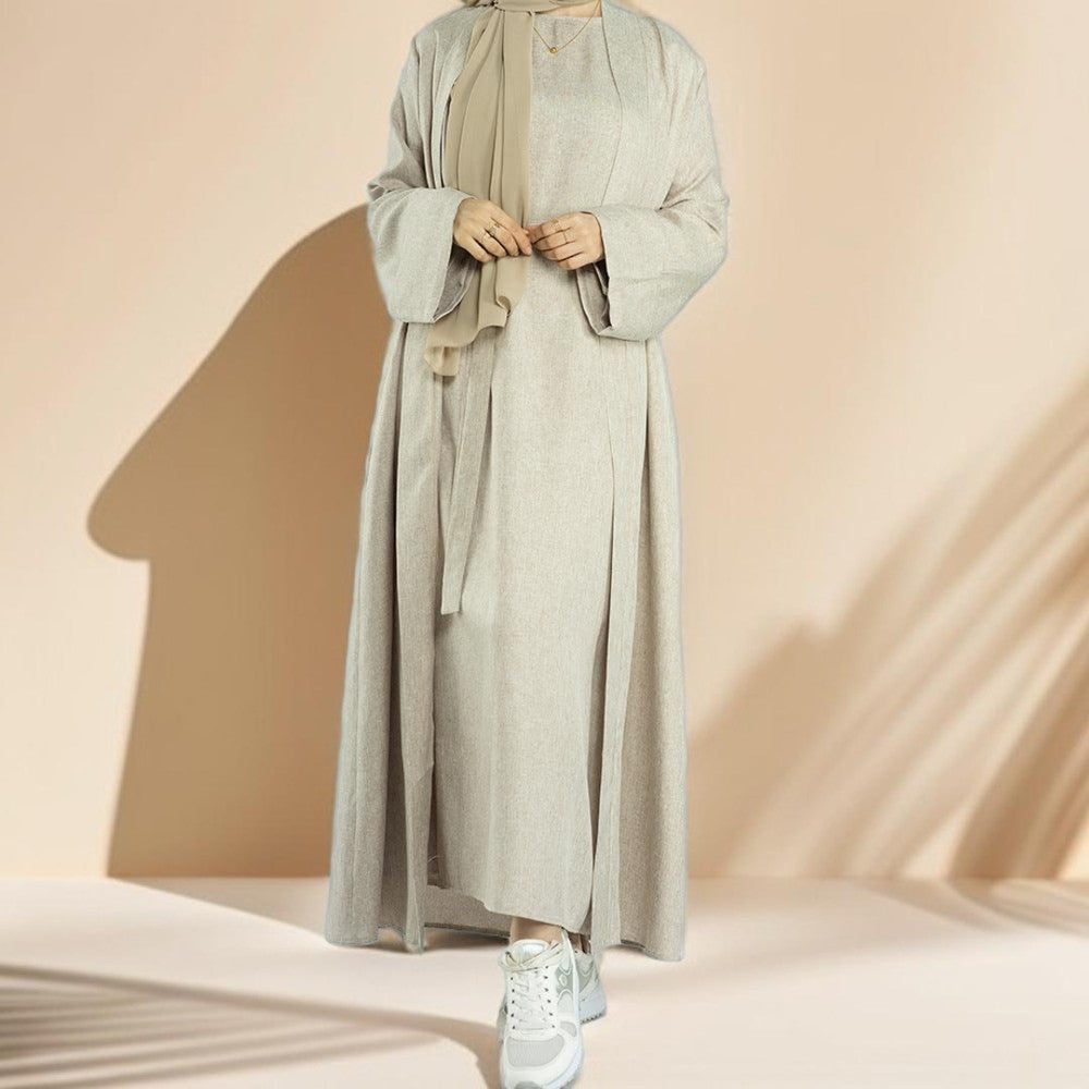 Solid Color Bisht abaya - Try Modest Limited