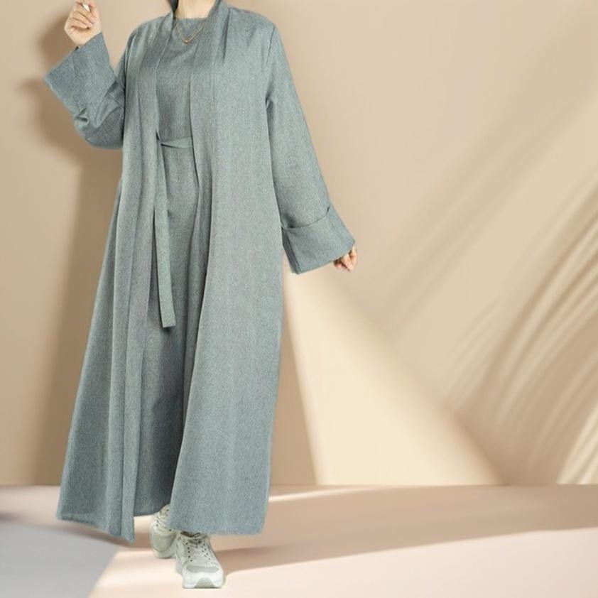 Solid Color Bisht abaya - Try Modest Limited