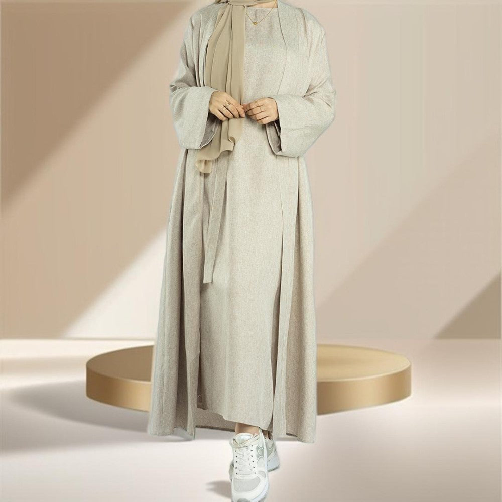 Solid Color Bisht abaya - Try Modest Limited