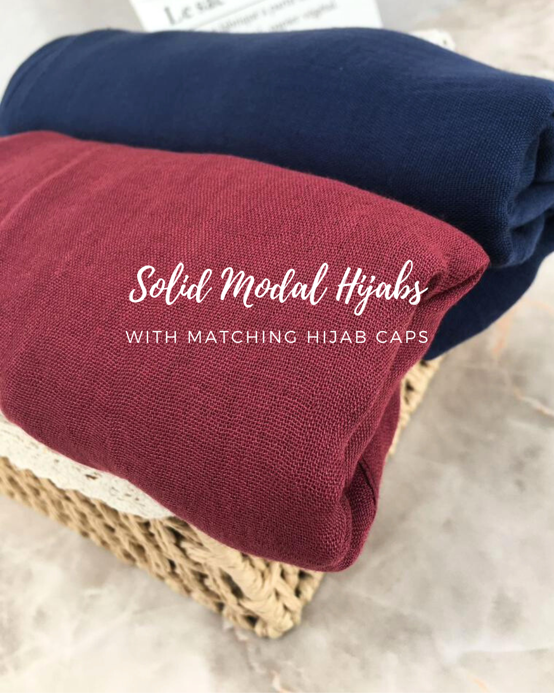 Hjab essenziali in modale con berretto abbinato - 35 tonalità