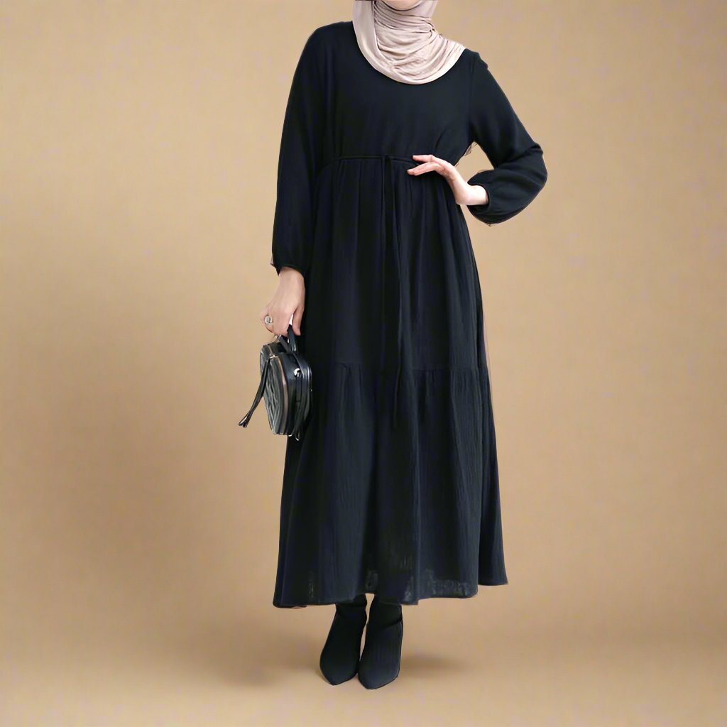 Sophie Comfortable cotton dress with a belted waist Try Modest Limited