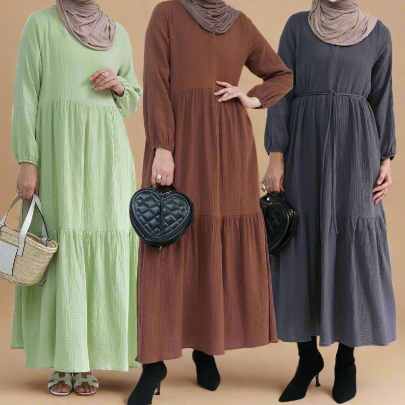 Sophie Comfortable cotton dress with a belted waist Try Modest Limited