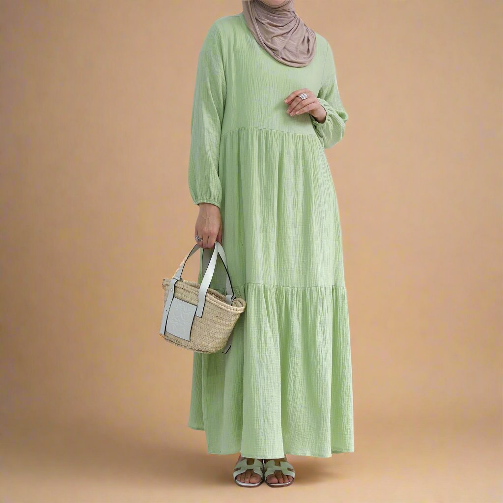 Sophie Comfortable cotton dress with a belted waist Try Modest Limited