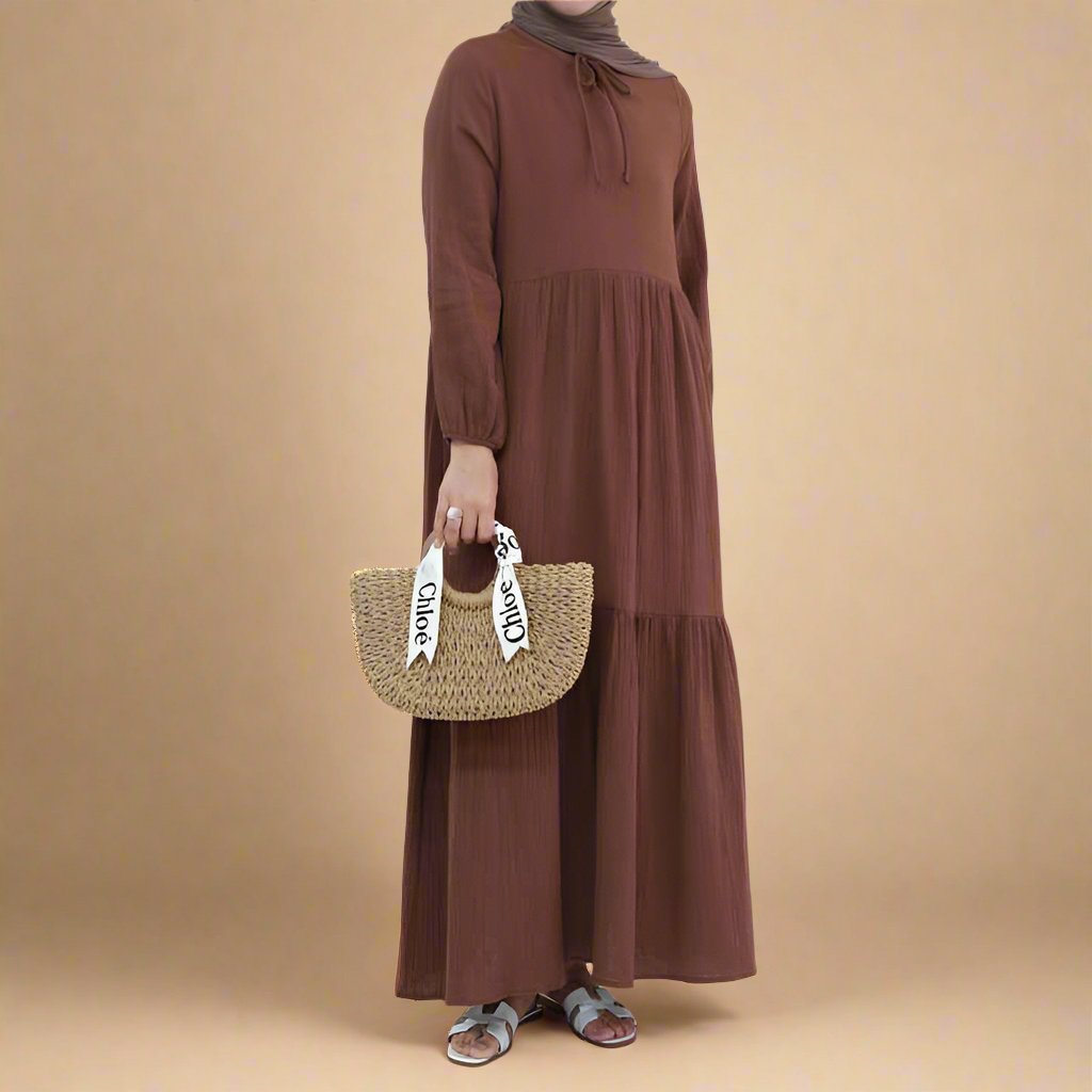 Sophie Comfortable cotton dress with a belted waist Try Modest Limited