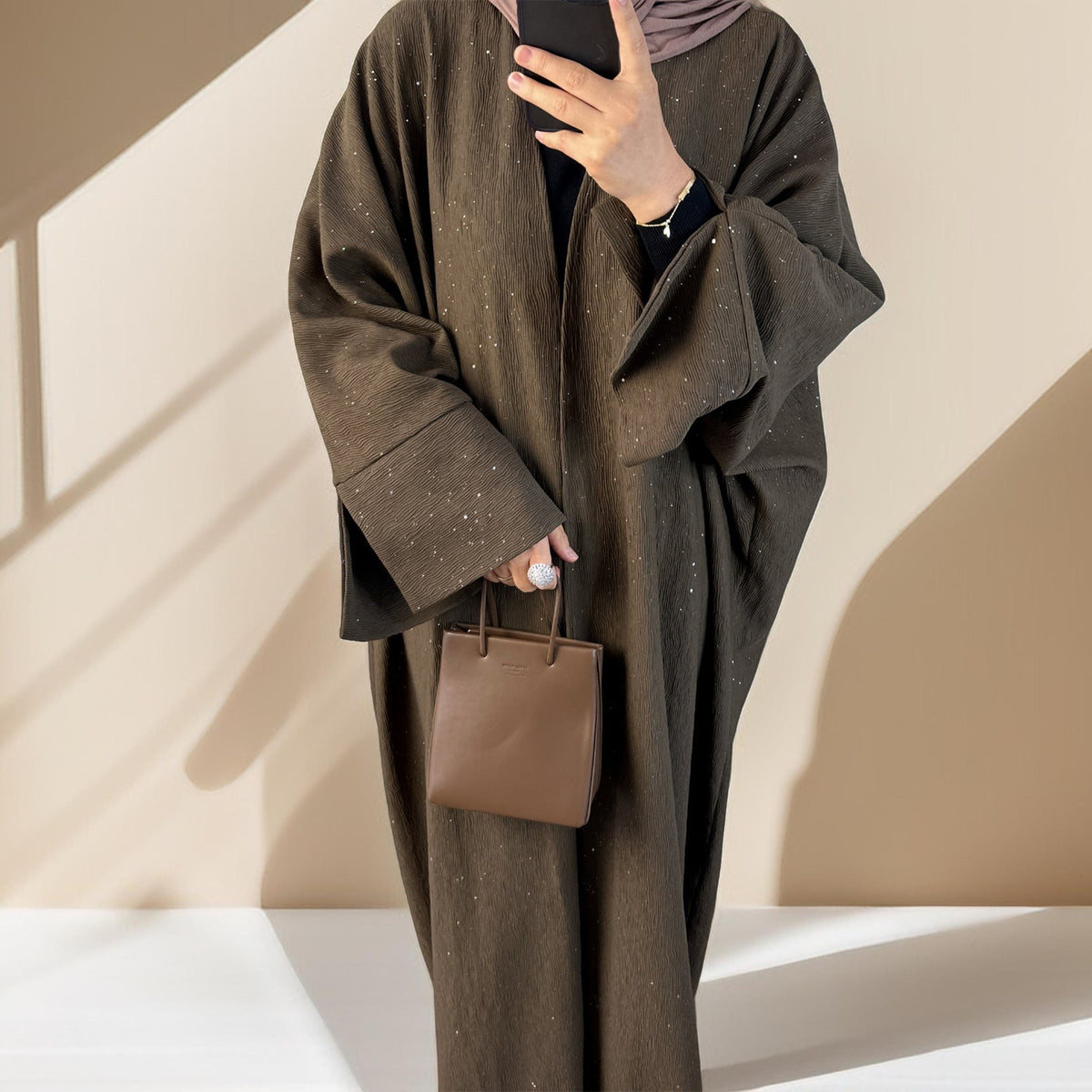 Sparkling Winter/Autumn Abaya Throwover Dress - Try Modest Limited