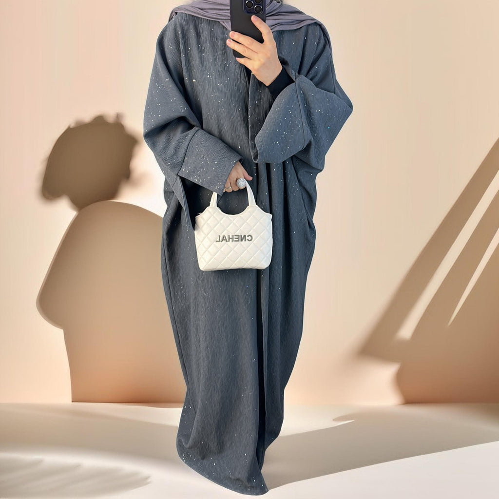 Sparkling Winter/Autumn Abaya Throwover Dress - Try Modest Limited