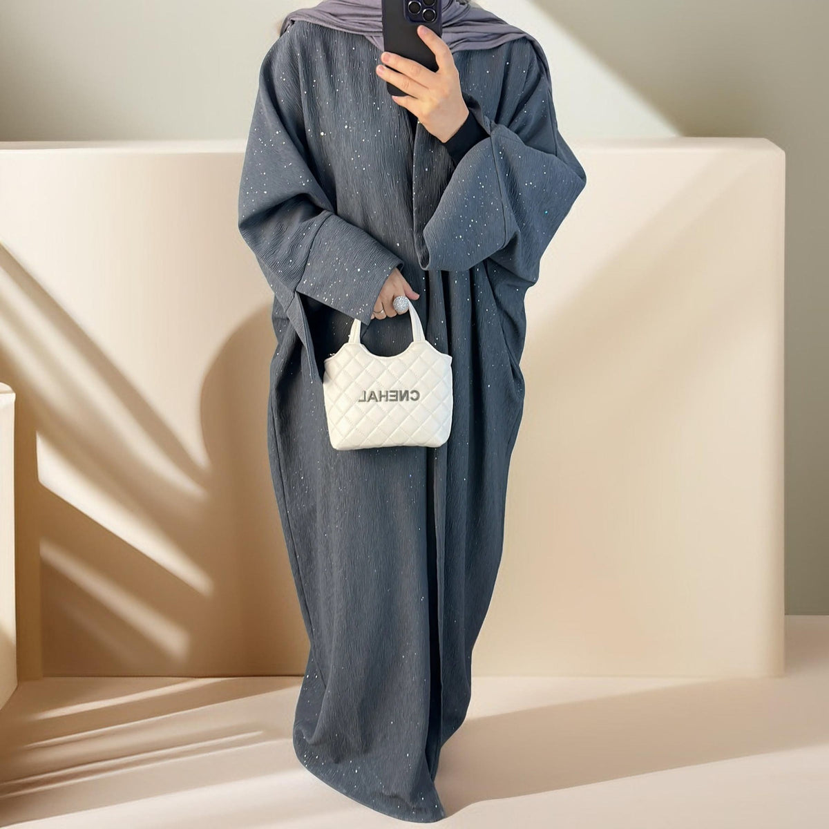 Sparkling Winter/Autumn Abaya Throwover Dress - Try Modest Limited